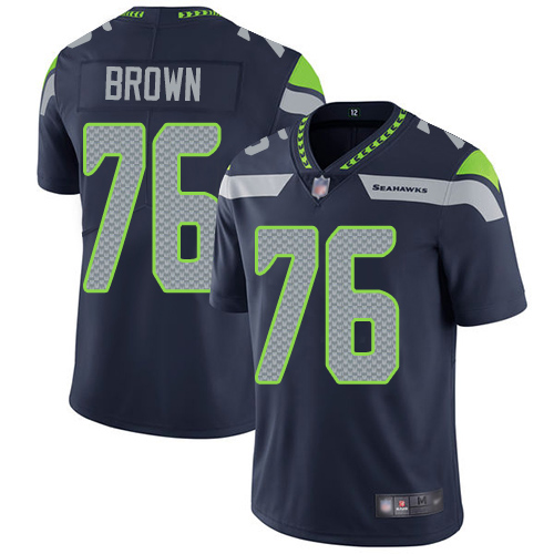 Seattle Seahawks Limited Navy Blue Men Duane Brown Home Jersey NFL Football #76 Vapor Untouchable